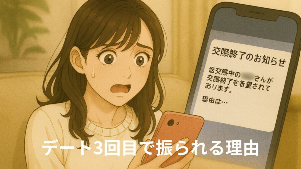デート3回目で振られる理由。仮交際終了のお知らせが来て驚愕し、落ち込む女性