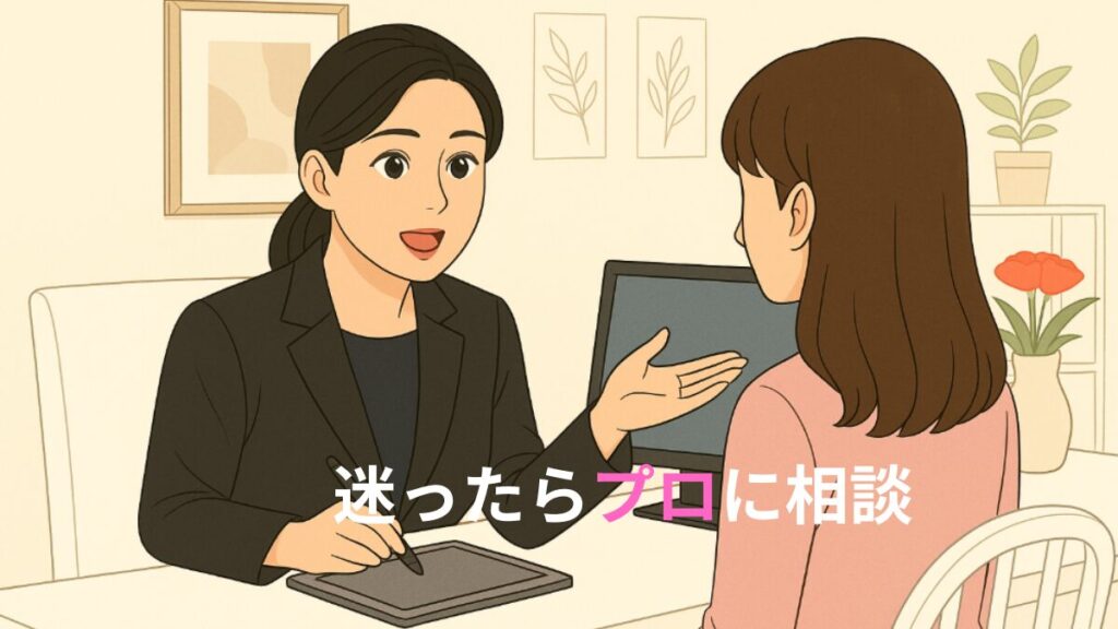 結婚相談所で仲人と女性会員が面談をする画像