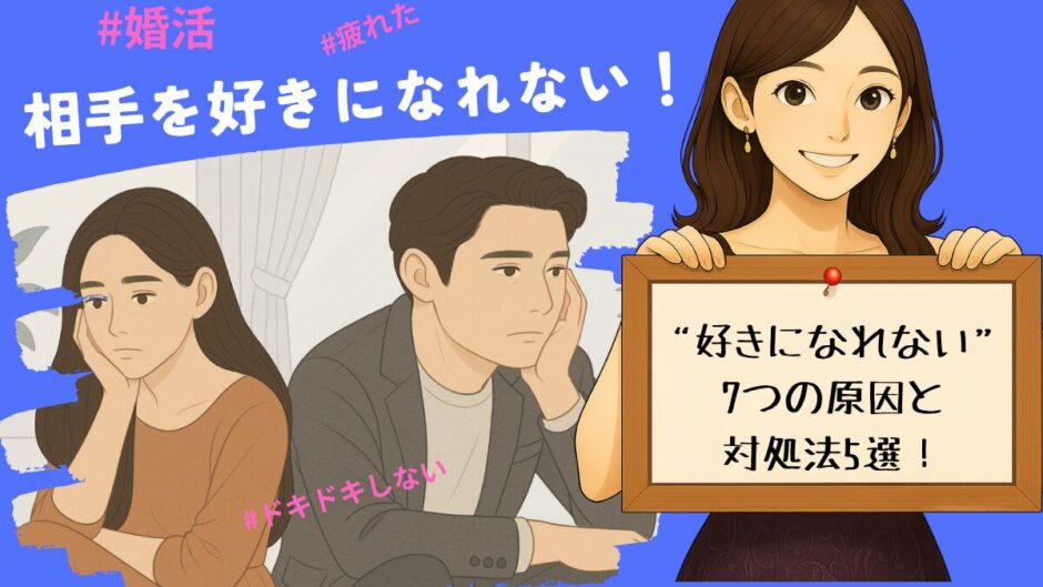 アイキャッチ画像 婚活で相手を好きになれない　婚活疲れ　原因と対策