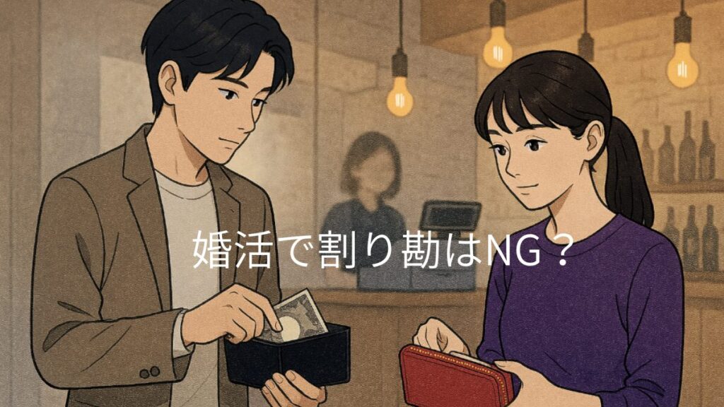 婚活で割り勘はNG？
レジの前で割り勘をする男女の画像