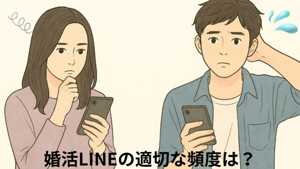 婚活ラインの頻度は？
LINEを何日おきに送るべきか悩む男女の画像