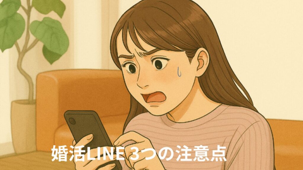 婚活ラインの3つの注意点　返信のタイミング　催促　質問攻め　ネガティブ　日記LINE