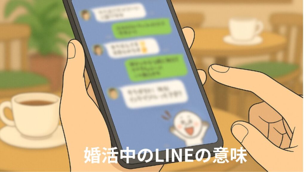 婚活中のラインの意味は？　スマホを手にもちLINEを見ている画像