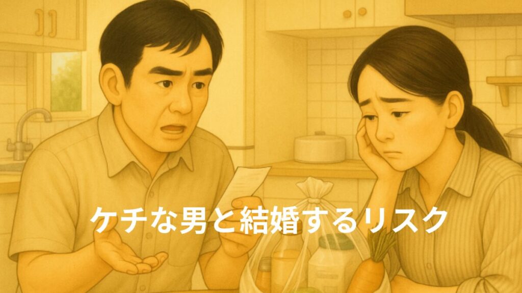 ケチな男と結婚するリスク　レシートを片手に、妻の日用品の買い物に対して文句を言う夫の画像
