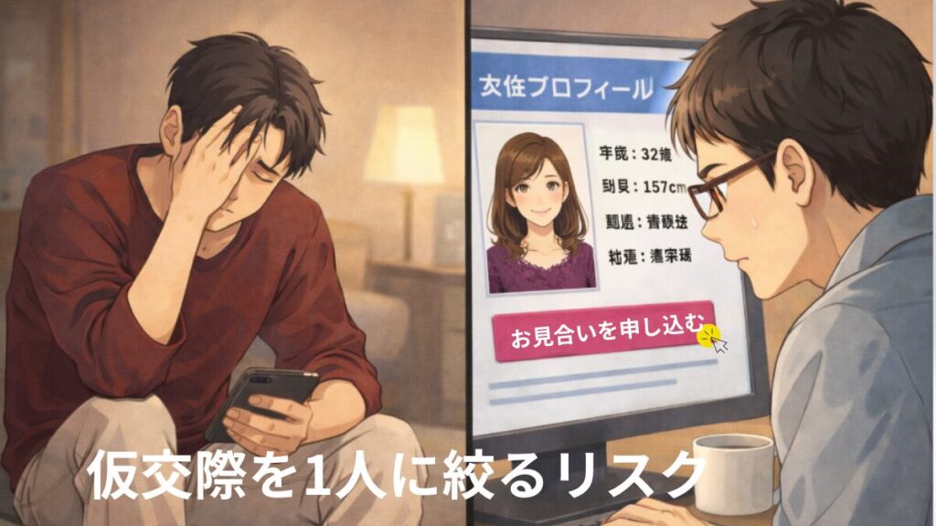 仮交際を一人に絞るリスク 振られた時のショックが大きい また1から相手探し