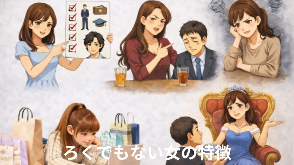 婚活でろくな女がいないと言われる女性の特徴　条件が高い、自己中心的、浪費家、姫様気質、ネガティブ