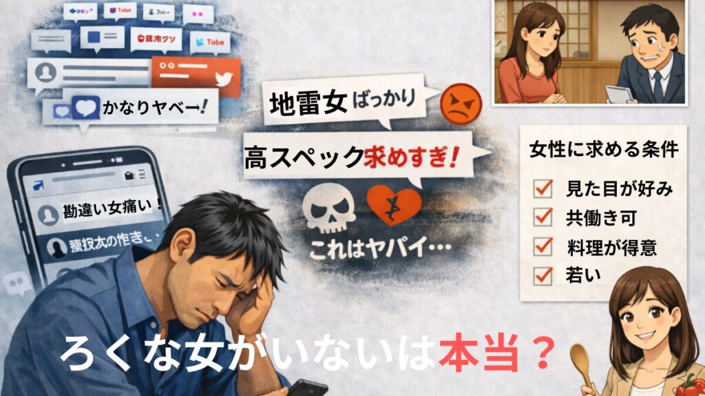 結婚相談所にはろくな女性がいないは本当？SNSの情報を見てうなだれる男性の画像