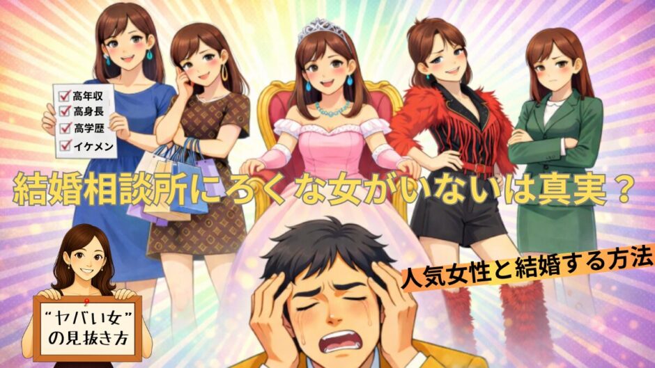 結婚相談所にろくな女がいないは本当？ヤバい女の見抜き方　魅力的な女性と結婚するには