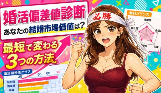 婚活偏差値診断｜あなたの結婚市場価値は？今すぐ分かる偏差値を上げる方法