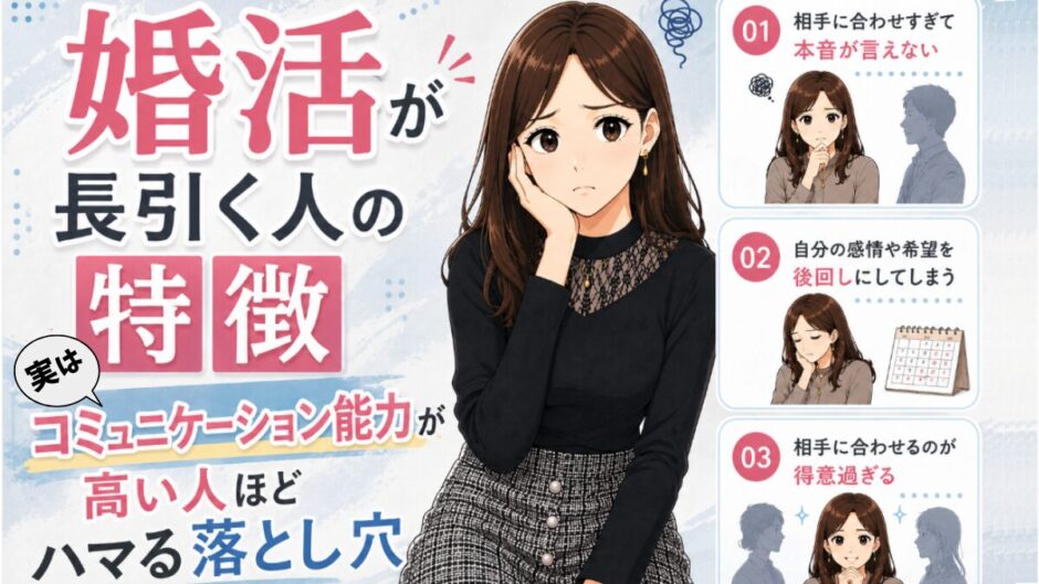 婚活が長引く人の特徴　コミュニケーション能力が高い人ほど長引く落とし穴　大切なのは本音を出す事