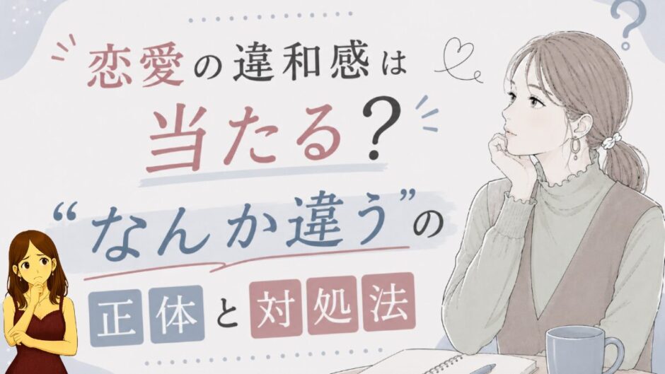 恋愛の違和感に悩む女性の画像
