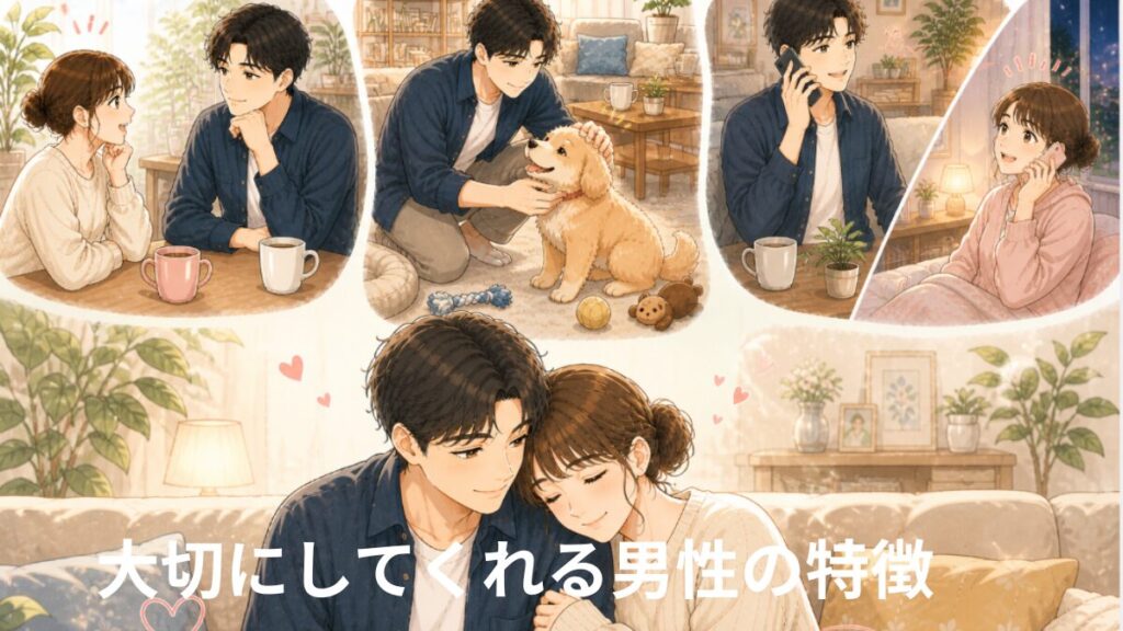 大切にしてくれる男性の特徴　話をきちんと聞く　人や物を大切に扱う　自分自身を大切する 約束を守る 積極的にコミュニケーションする 安易に手を出さない 感情が安定