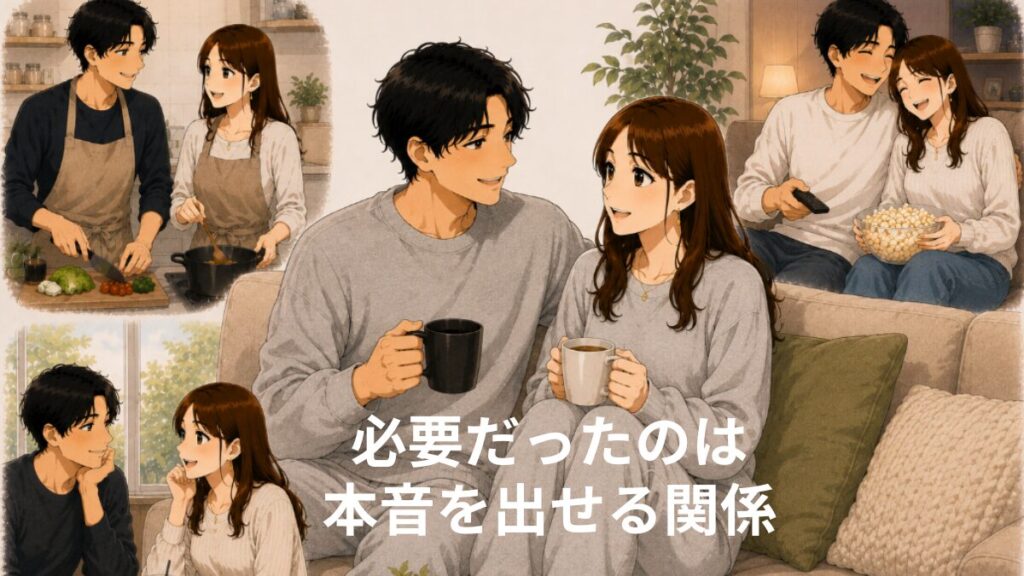 結婚するなら本音を出せる、素でいられる関係が大事。