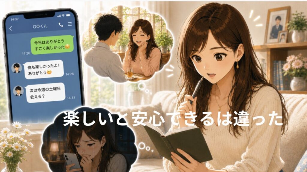 一緒にいて安心できる男性、不安にさせない男性こそが大事と気づく女性の画像